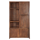 Mangohouten Wandkast Evan 120 cm Walnoot (3 open vakken, 4 deuren)