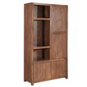 Mangohouten Wandkast Evan 120 cm Walnoot (3 open vakken, 4 deuren)