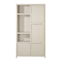 Mangohouten Wandkast Evan 120 cm Crème (3 open vakken, 4 deuren)