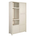 Mangohouten Wandkast Evan 120 cm Crème (3 open vakken, 4 deuren)