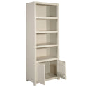 Mangohouten Wandkast Evan 80 cm Crème (4 open vakken, 2 deuren)