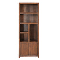 Mangohouten Wandkast Evan 80 cm (5 open vakken, 2 deuren) Walnoot