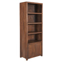 Mangohouten Wandkast Evan 80 cm Walnoot (4 open vakken, 2 deuren)