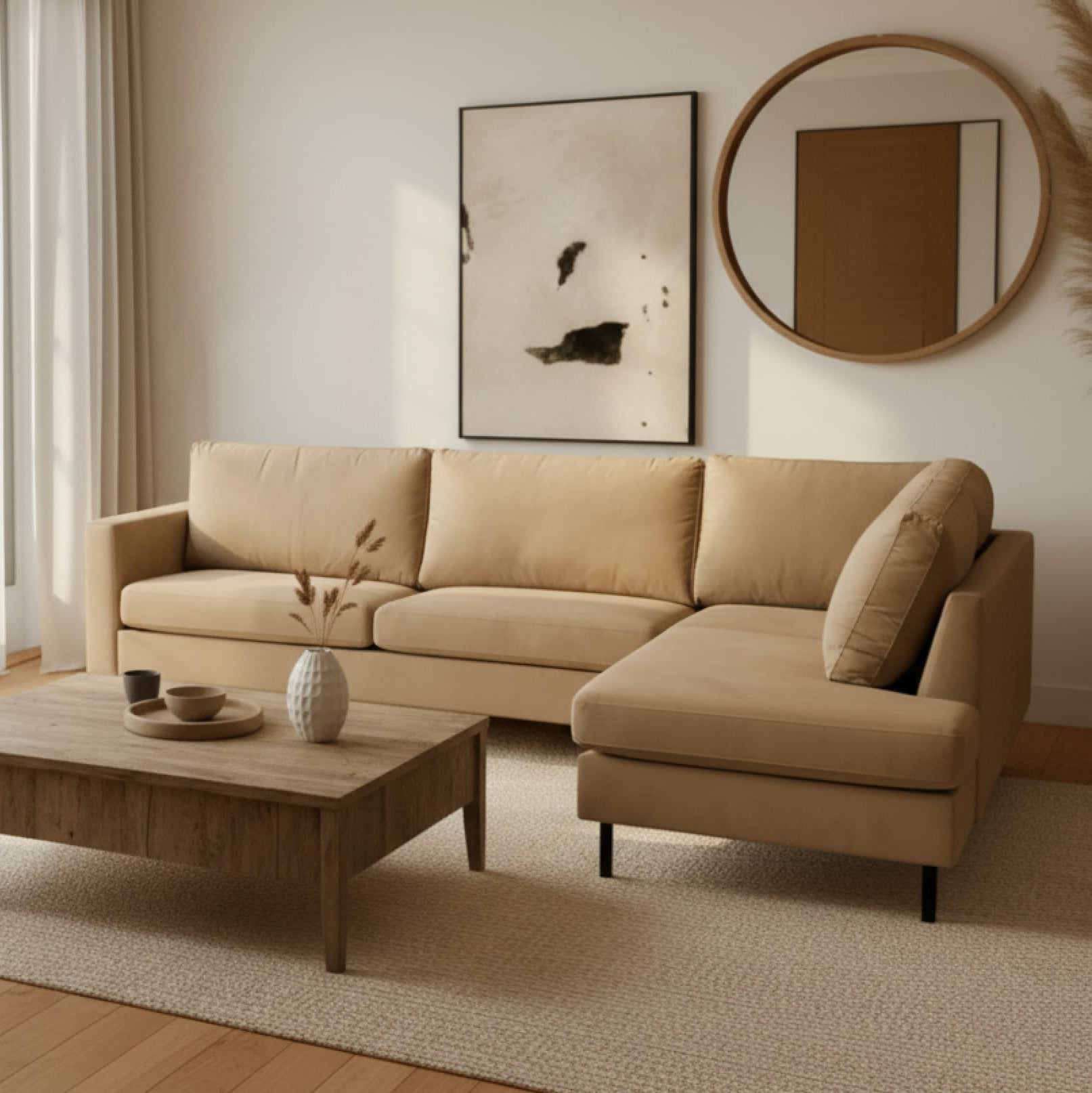 Bank Sterre 4-zits Rechts Crème