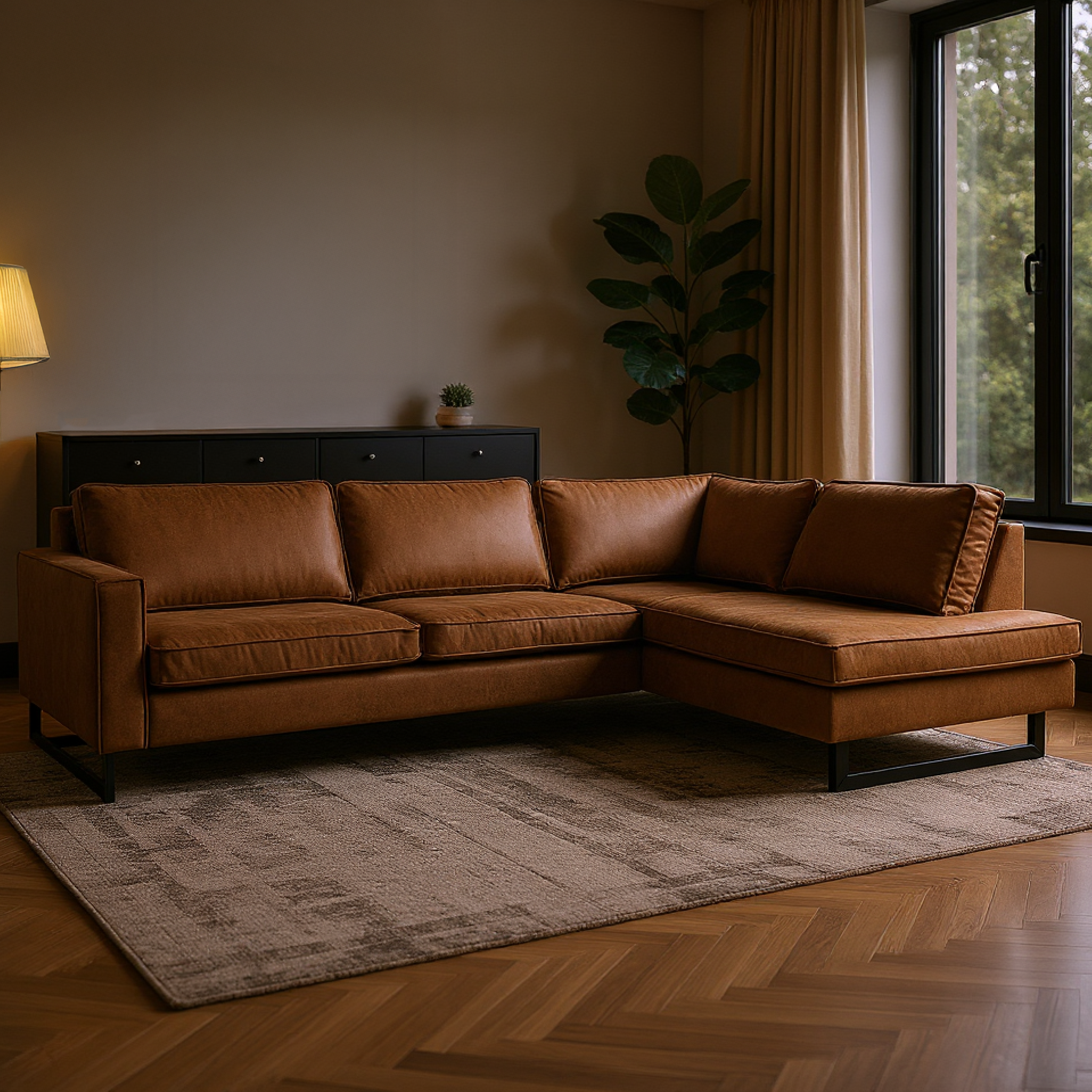 Bank Barcelona 4-zits Rechts Cognac