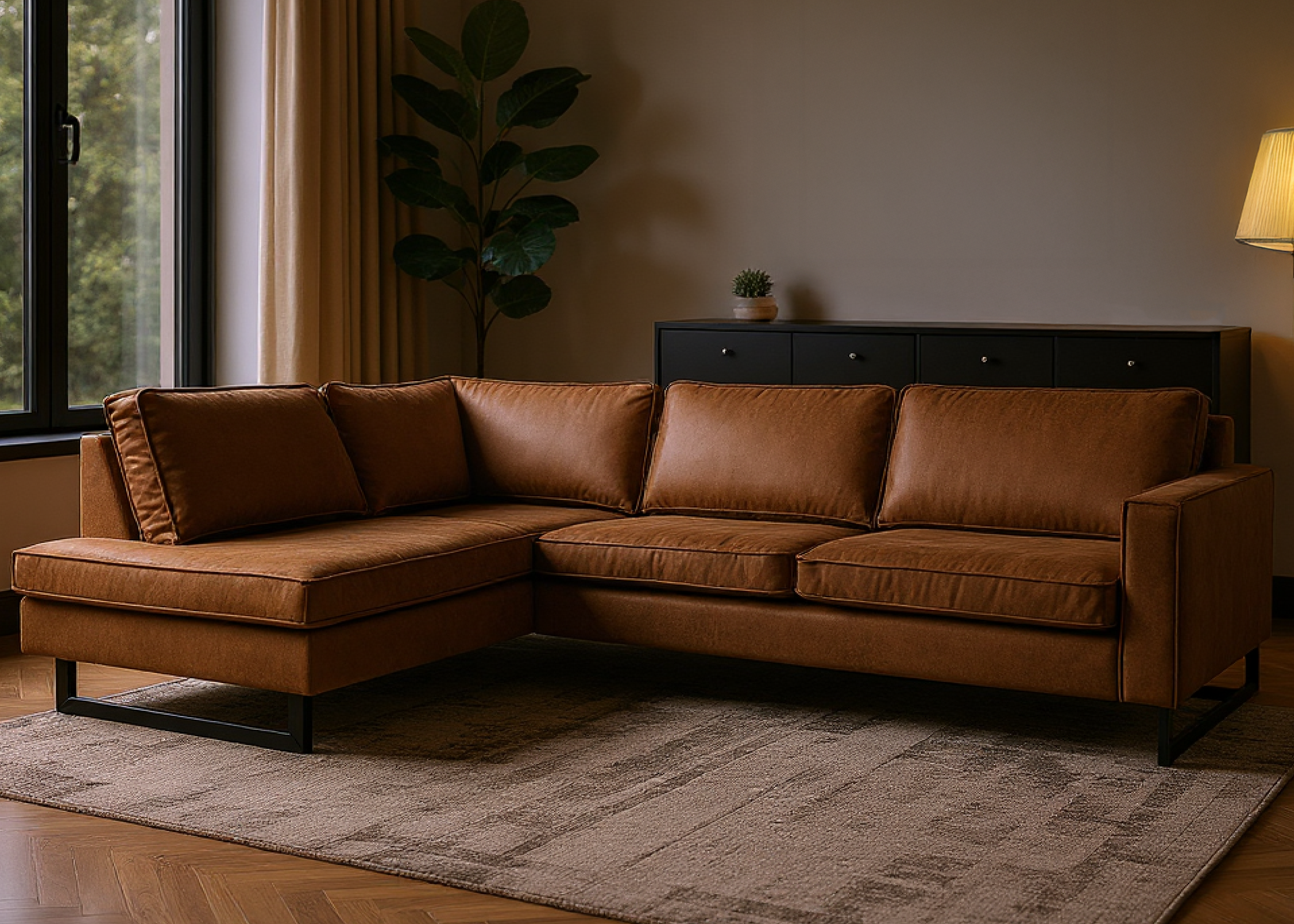 Bank Twenty Five 4-zits Rechts Cognac