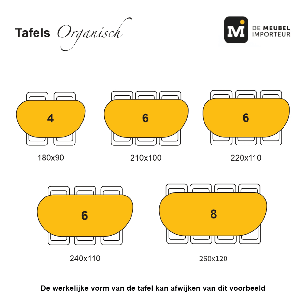 Mangohouten Eettafel Organisch Aislinn 220x110 cm Walnoot