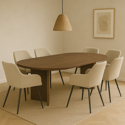 Mangohouten Eettafel Eilis 220x100 cm Walnoot