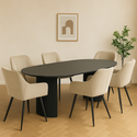 Mangohouten Eettafel Maeve 180x100 cm zwart