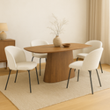 Mangohouten Eettafel Mick Deens ovaal 210×100 cm