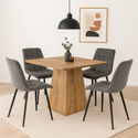 Mangohouten eettafel Mick vierkant 90x90cm