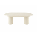 Eettafel Capsule Maya Microcement Cilinderpoot 180 cm Wit