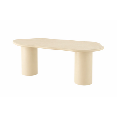 Eettafel Organisch Maya Microcement Cilinderpoot 210 cm Beige
