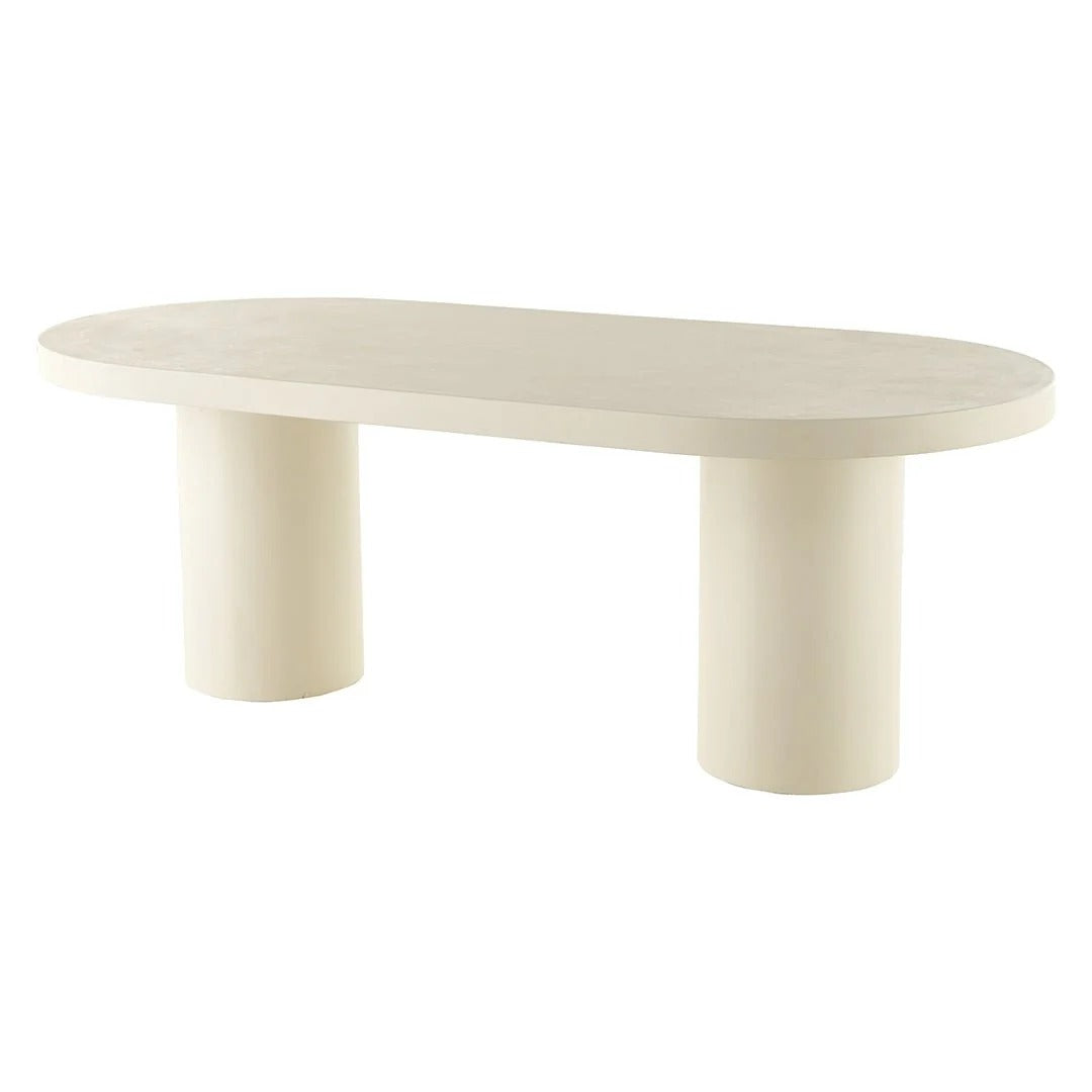 Eettafel Capsule Maya Microcement Cilinderpoot 180 cm Beige