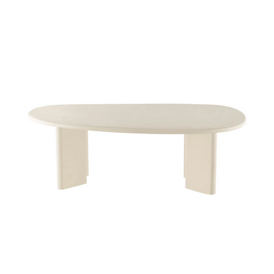 Salontafel Organisch Maya Microcement Paneelpoot 120 cm Beige
