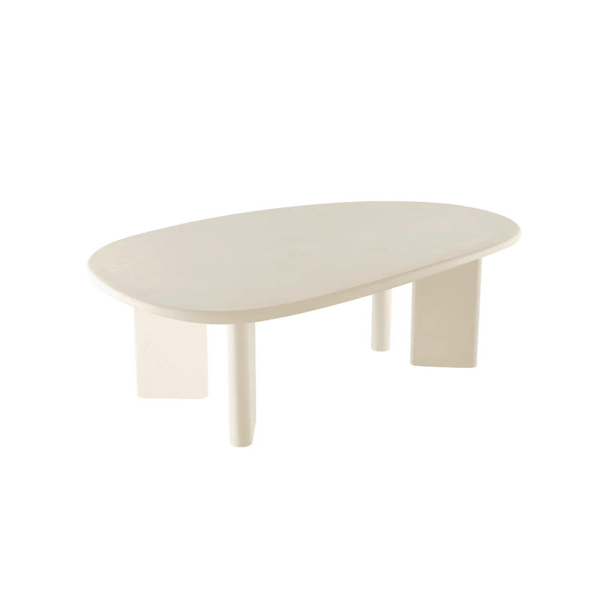 Salontafel Organisch Maya Microcement Paneelpoot 120 cm Beige