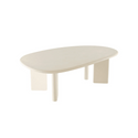 Salontafel Organisch Maya Microcement Paneelpoot 120 cm Beige