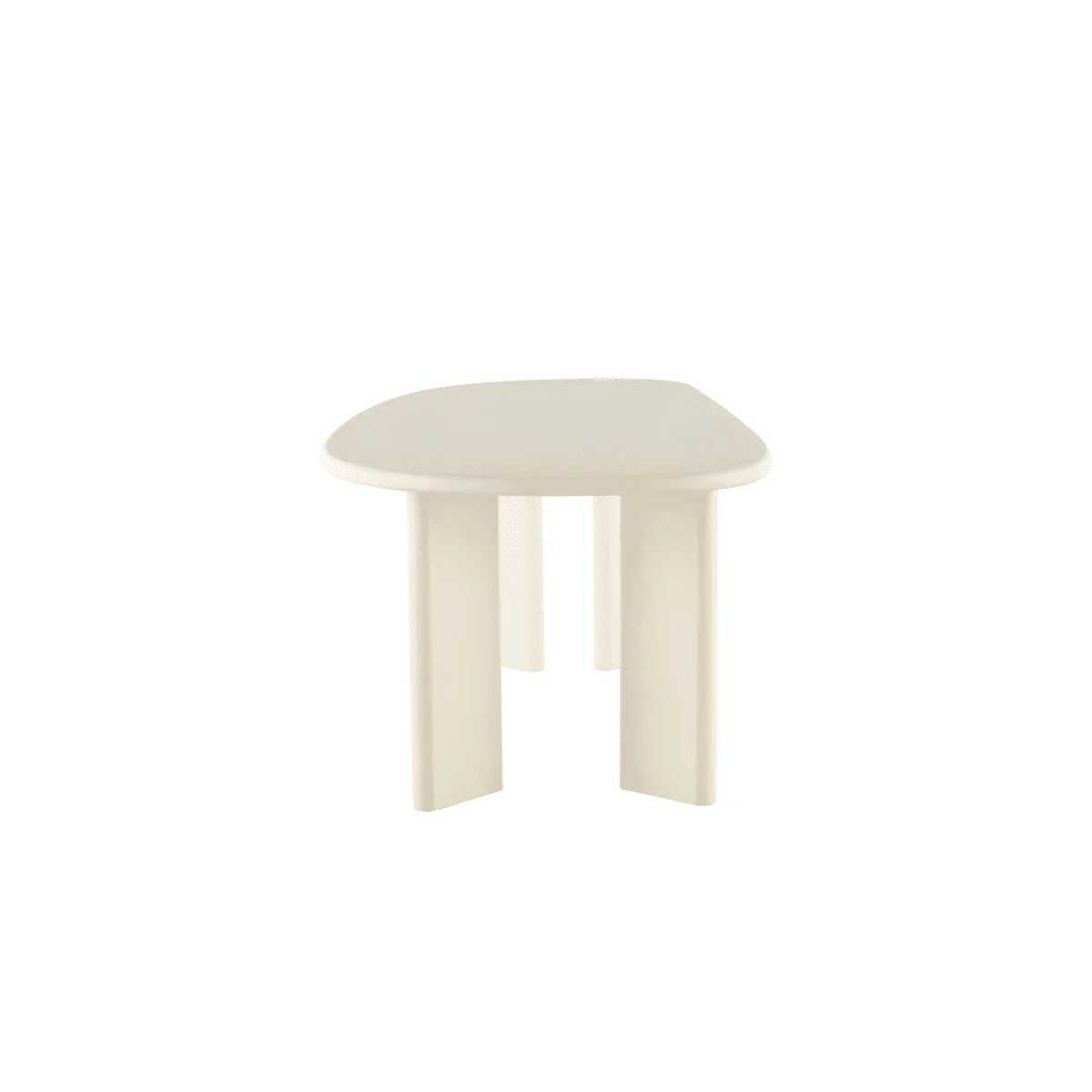 Organische beige eettafel van microcement