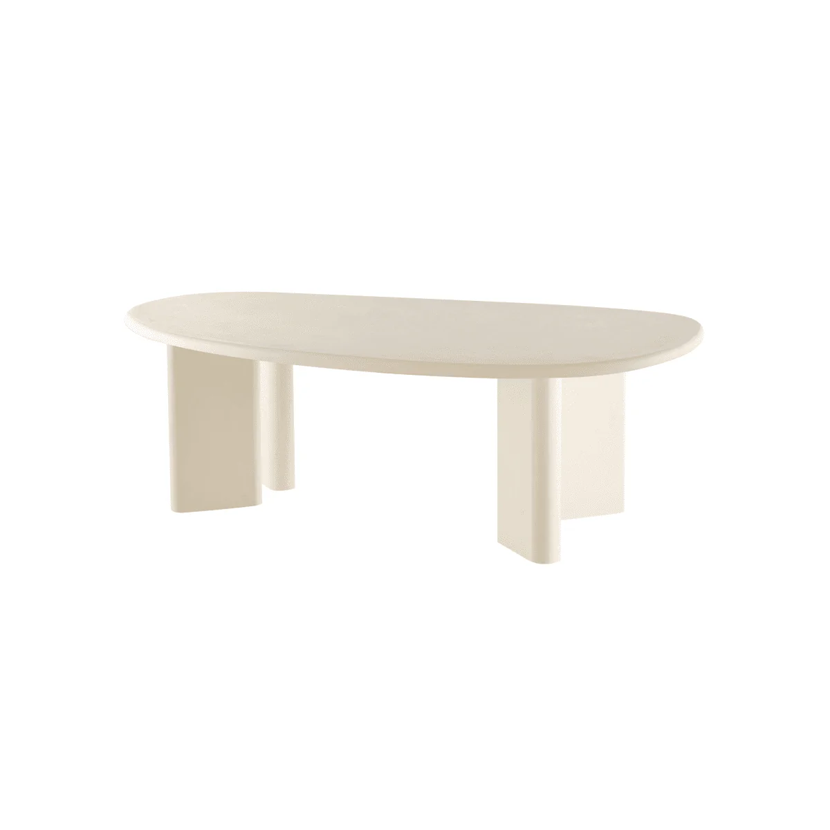 Salontafel Organisch Maya Microcement Paneelpoot 120 cm Beige