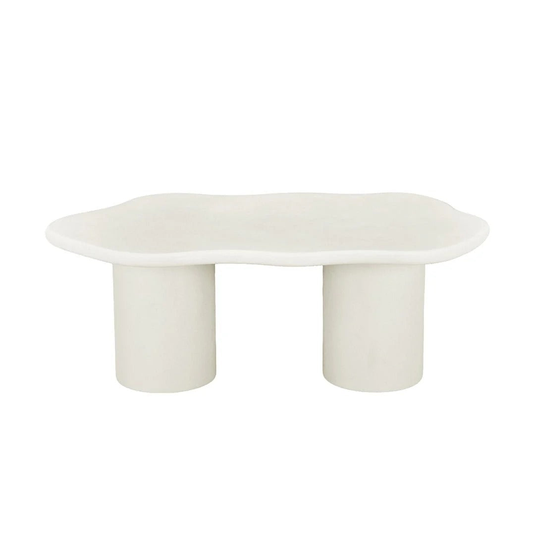 Organische witte salontafel van microcement