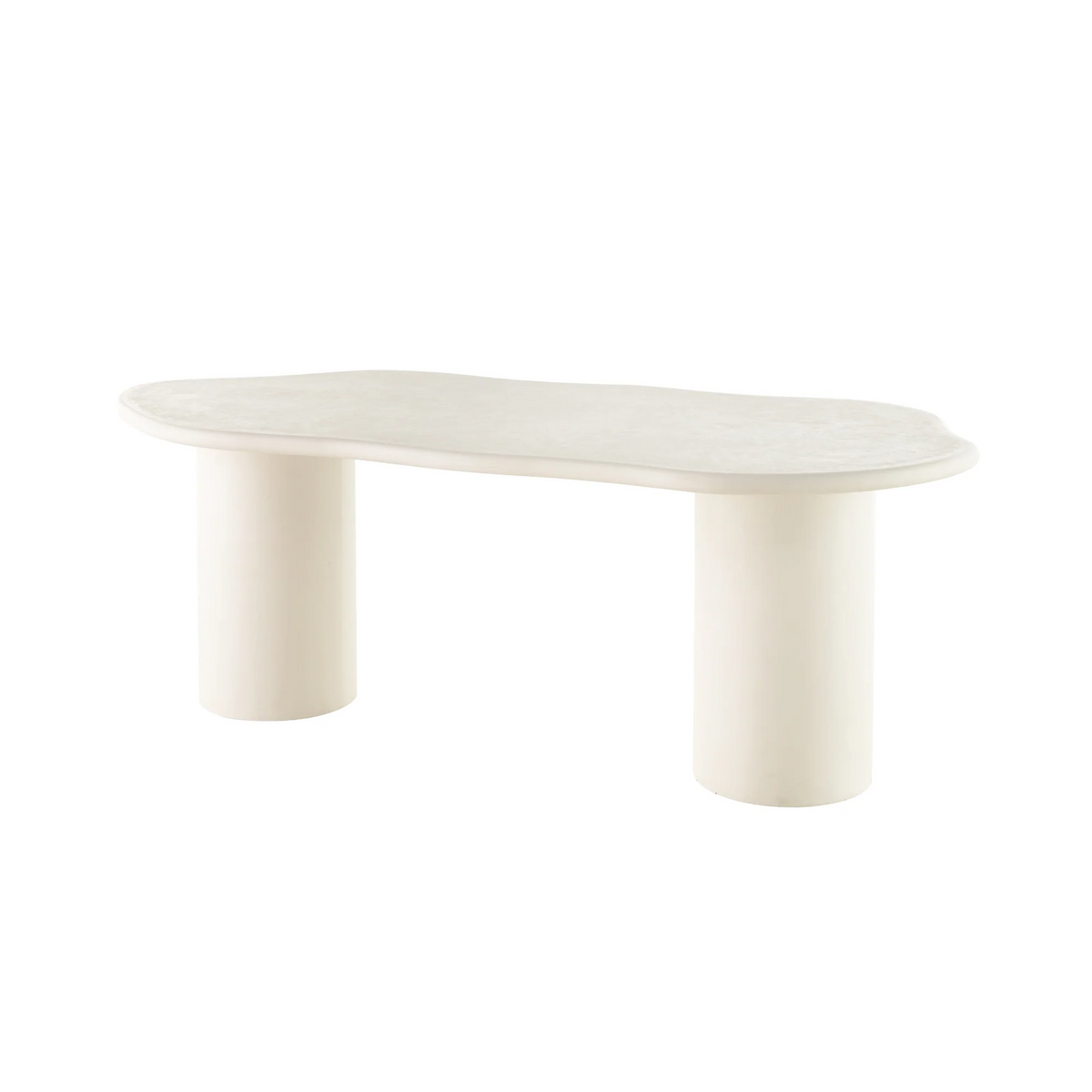 Organische witte eettafel van microcement