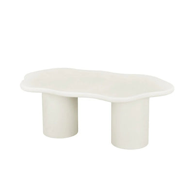 Salontafel Organisch Maya Microcement Cilinderpoot 120 cm Wit