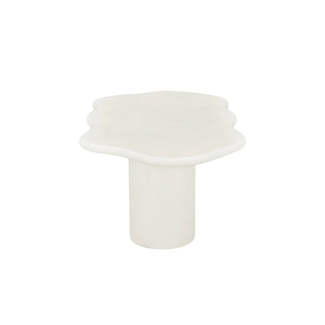 Salontafel Organisch Maya Microcement Cilinderpoot 120 cm Wit