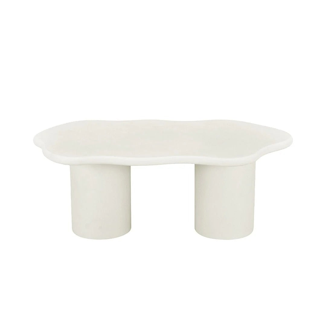 Organische witte salontafel van microcement