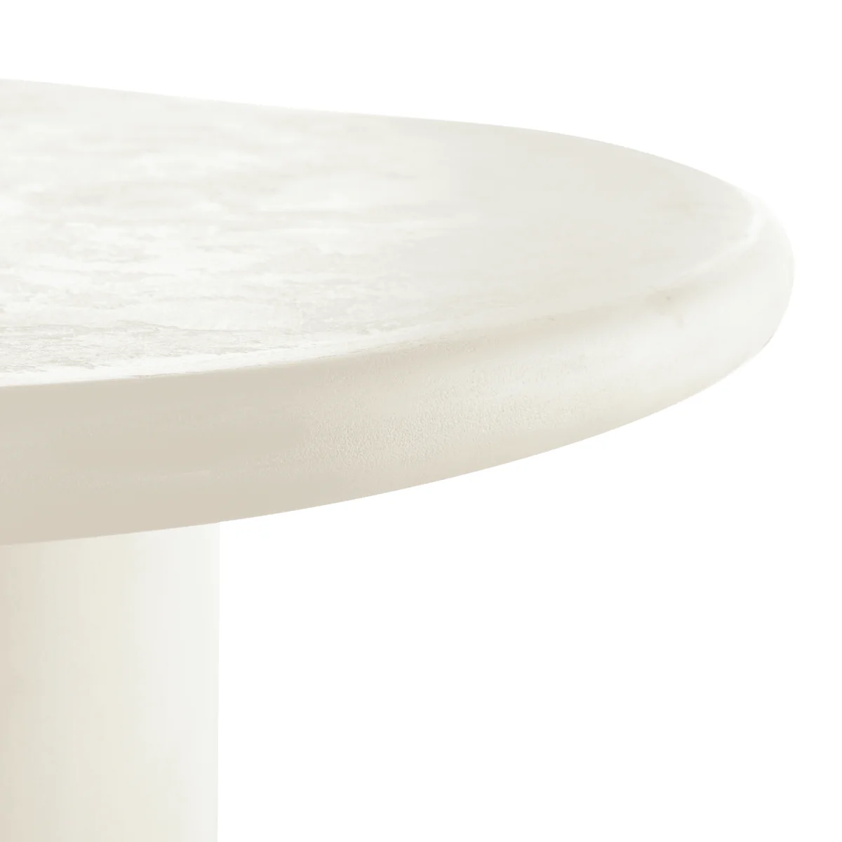 Eettafel Organisch Maya Microcement Cilinderpoot 210 cm Wit