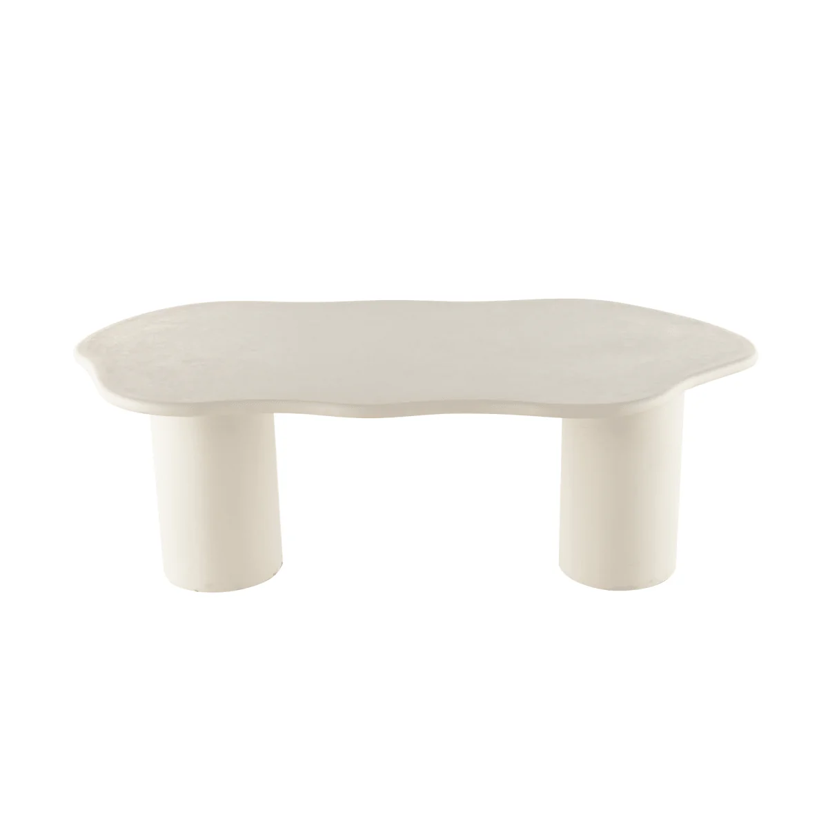 Eettafel Organisch Maya Microcement Cilinderpoot 210 cm Wit