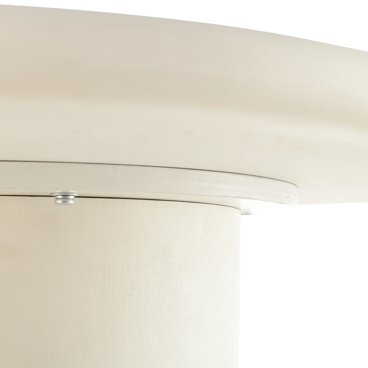Organische witte eettafel van microcement