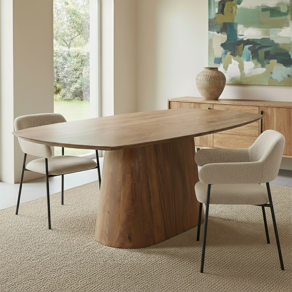 Mangohouten Eettafel Mick Deens ovaal 210×100 cm