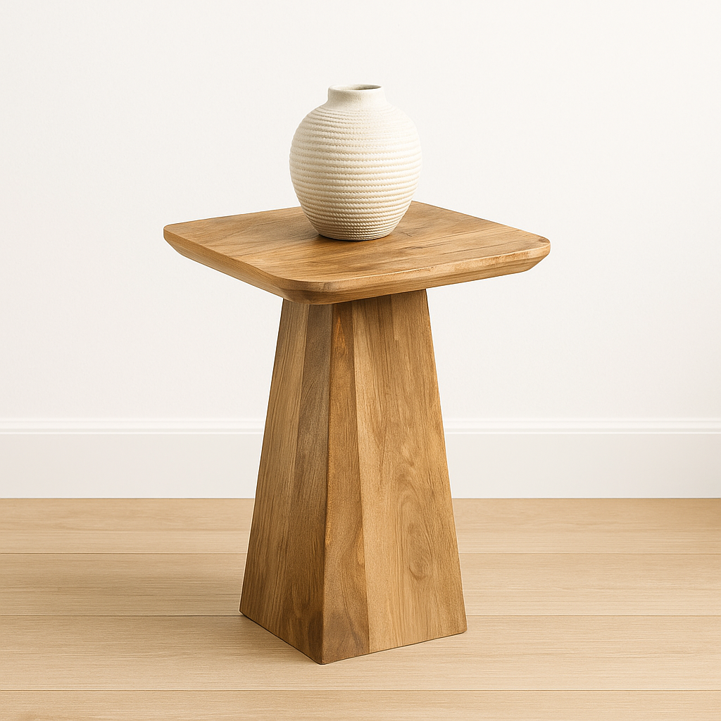 Houten vierkante salontafel. 
