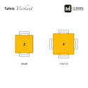 Mangohouten eettafel Mick vierkant 90x90cm