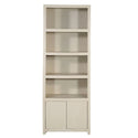 Mangohouten Wandkast Evan 80 cm Crème (4 open vakken, 2 deuren)