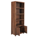 Mangohouten Wandkast Evan 80 cm Walnoot (4 open vakken, 2 deuren)