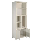 Mangohouten Wandkast Evan Crème 80 cm (5 open vakken, 2 deuren)