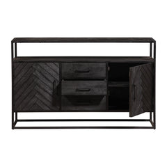 Mangohouten Dressoir Kjeld 145 cm Hoog Zwart