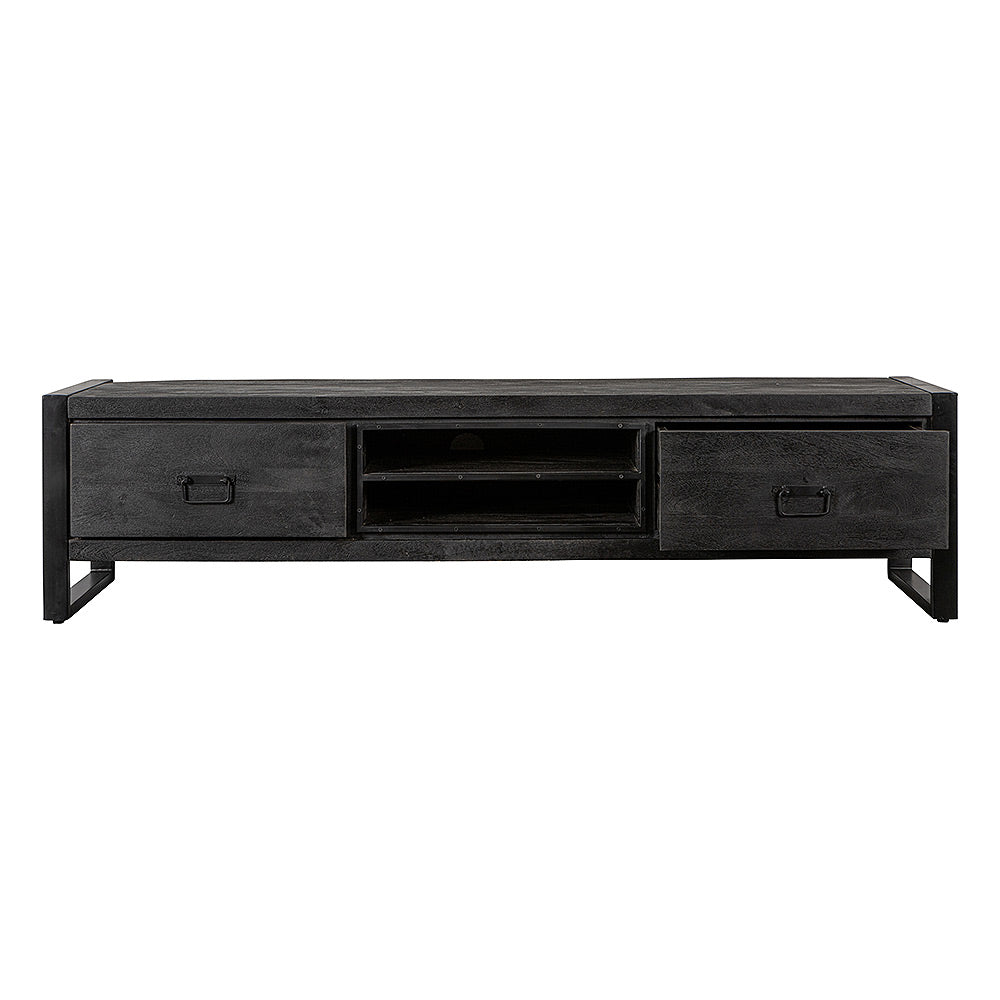 Mangohouten TV Meubel Kelvin 180 cm Zwart