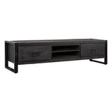 Mangohouten TV Meubel Kelvin 180 cm Zwart