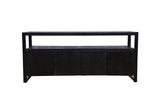 Mangohouten Dressoir Kensi 180 cm 4 deuren Zwart