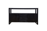 Mangohouten Dressoir Kensi 140 cm 2 deuren 3 lades Zwart