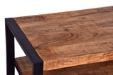 Eenvoudige salontafel van mangohout met dubbele laag 110 cm lang