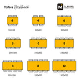 Mangohouten Eettafel Rechthoek Cedric 200x100 cm (6cm)