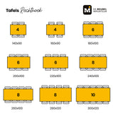 Mangohouten Eettafel Rechthoek Roy 240x100 cm Zwart (6cm)