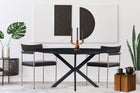 zwarte ovale eettafel met dun mangohouten blad 260 cm breed