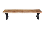 Mangohouten eetkamerbank Cedric X-poot 180x40 cm