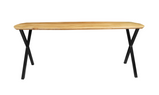 Mangohouten Eettafel Deens Ovaal Emma 210x100 cm (2,5 cm)