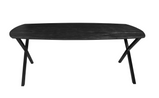 Mangohouten Eettafel Deens Ovaal Emma 220x110 cm Zwart (2,5 cm)