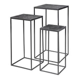 Mangohouten Bijzettafel Carlin (set van 3)
